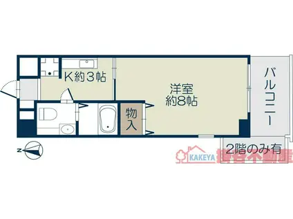 レフィナード(1K/2階)の間取り写真