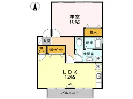 メゾン・パークス D棟(1LDK/1階)の間取り写真