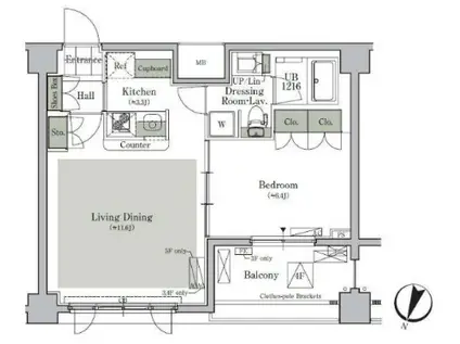 パークキューブ西ヶ原ステージ(1LDK/3階)の間取り写真