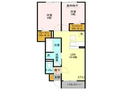 カーサフィオーレ(2LDK/1階)の間取り写真