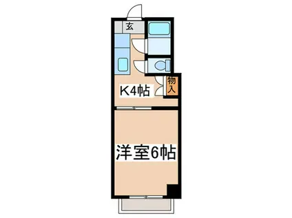 カントリーハイツ(1K/2階)の間取り写真