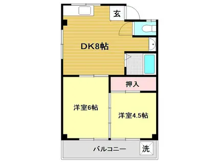コーポAKI(2DK/2階)の間取り写真