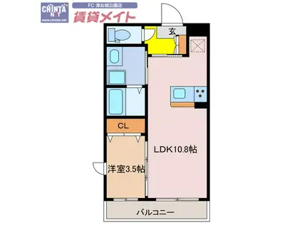 BEL EPI(1LDK/3階)の間取り写真