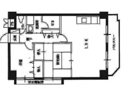 ふようビル(2LDK/4階)の間取り写真