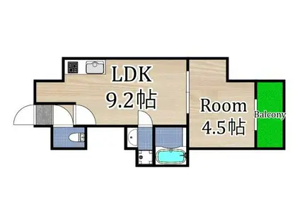 アヴェーレ京阪本通(1LDK/9階)の間取り写真