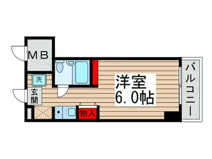 ウェルネス馬橋(ワンルーム/12階)の間取り写真