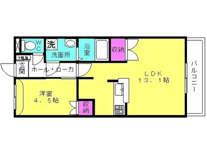 GRACIA MORIKAWA(1LDK/2階)の間取り写真