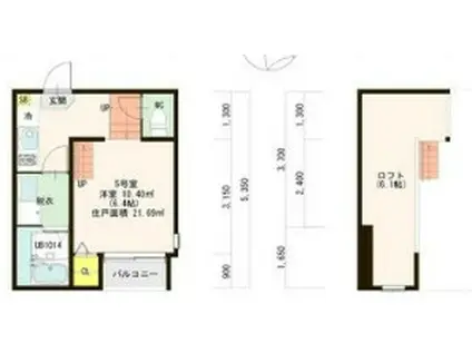 TSメゾン台原(1K/1階)の間取り写真