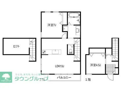 ラゼスト(2LDK/1階)の間取り写真
