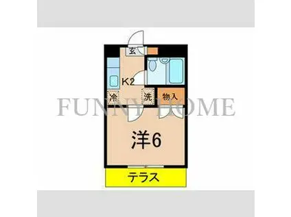 HOUSE KIRI(1K/1階)の間取り写真