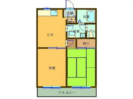 メゾン柊I(2DK/1階)の間取り写真