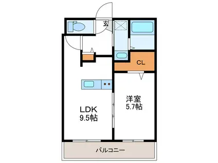 GRAN BELL OE グランベル オオエ(1LDK/4階)の間取り写真
