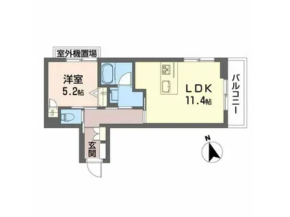 シャーメゾン コア八日町(1LDK/2階)の間取り写真