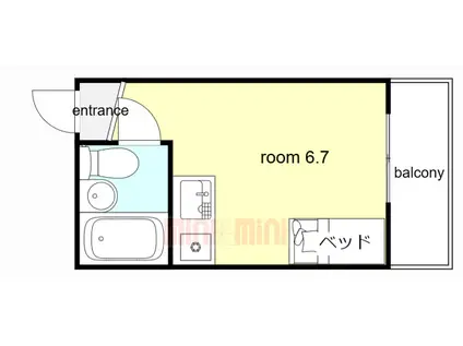 チコレジデンス(ワンルーム/2階)の間取り写真