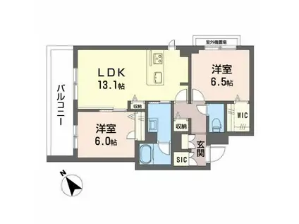 シャーメゾン クレア南今宿(2LDK/2階)の間取り写真