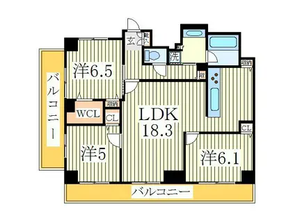 アヴェニール柏の葉(3LDK/4階)の間取り写真