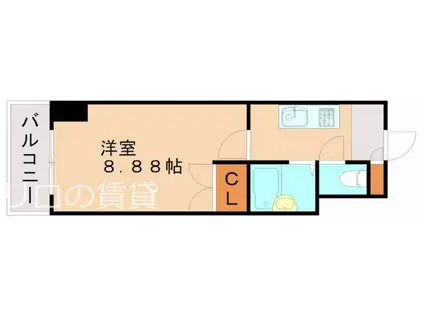 TOTSU RESIDENCE HAKATA イースト(1K/4階)の間取り写真