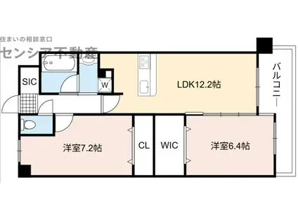ジャルディーノ関目(2LDK/8階)の間取り写真