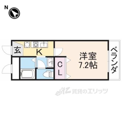 アネックスA(1K/1階)の間取り写真
