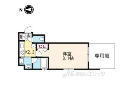 プレミアムレジデンス京都(1K/1階)の間取り写真