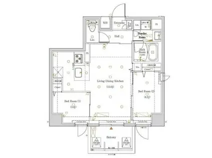 LOG銀座イースト(1SLDK/5階)の間取り写真