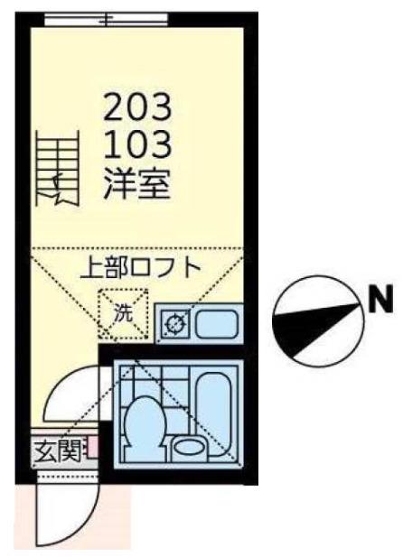 サザン程ヶ谷本陣(ワンルーム/1階)の間取り写真