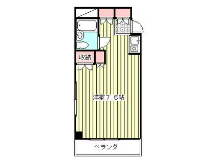 るーぱる・ハイツ(ワンルーム/2階)の間取り写真