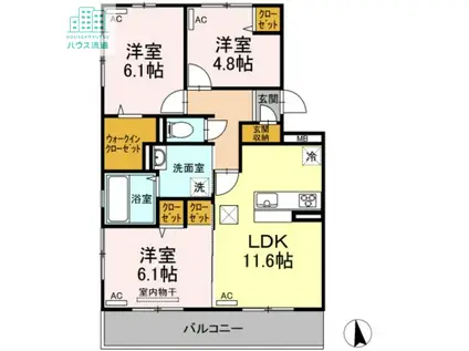 ルミエール界(3LDK/1階)の間取り写真