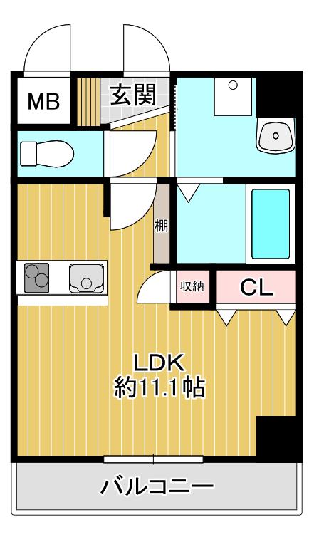 ONLYONE三田駅前(ワンルーム/7階)の間取り写真