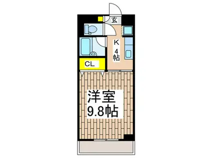 マロリーパーク上大岡(1K/3階)の間取り写真