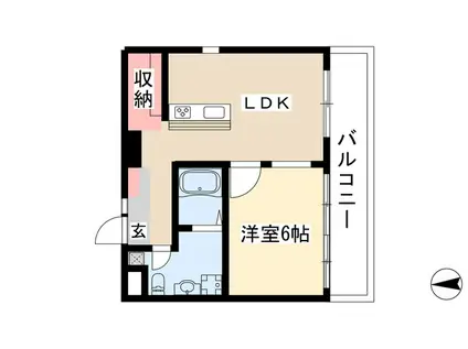 グレース文教台(1LDK/3階)の間取り写真