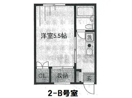 メゾンドリラー和泉1丁目-(1K/2階)の間取り写真