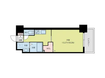 ラ・フェリス下到津(1K/10階)の間取り写真