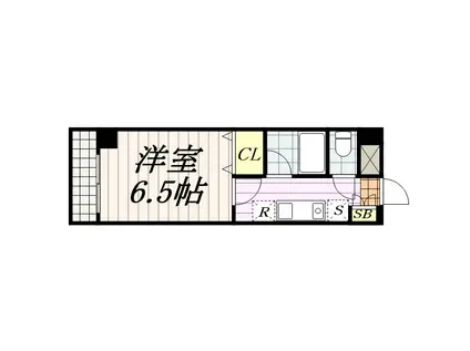 新宿グリーンハイツ(1K/4階)の間取り写真