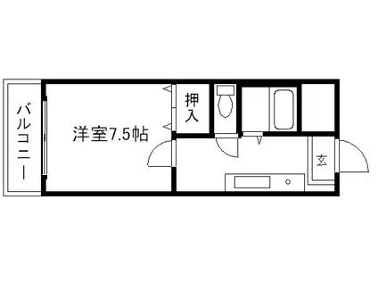 エスティ21(1K/2階)の間取り写真
