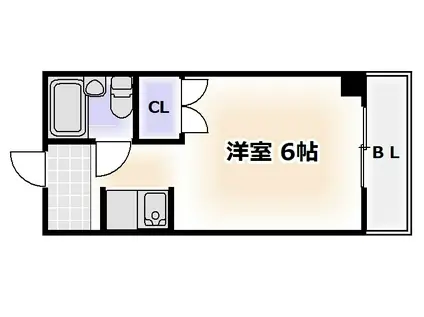 シャルム南海(1K/3階)の間取り写真