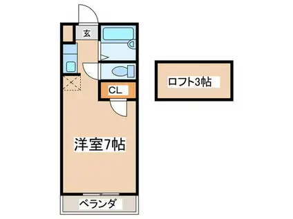 フラワープレイス(ワンルーム/2階)の間取り写真