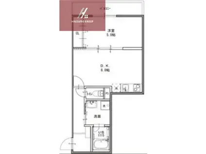 EIJU八尾本町(1LDK/1階)の間取り写真