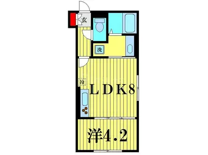 ルリアン江戸川(1LDK/3階)の間取り写真