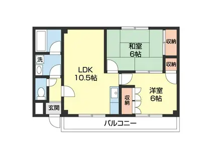 下川マンション(2LDK/3階)の間取り写真