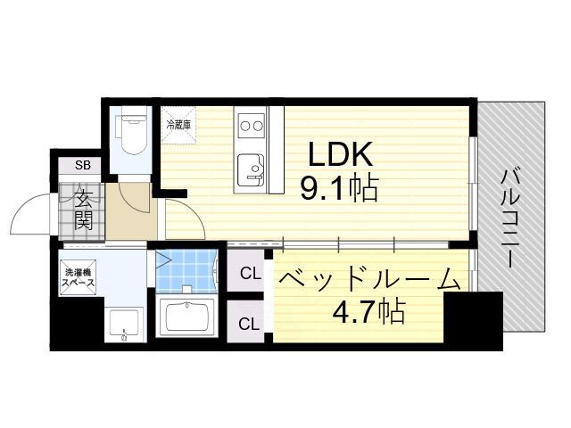 GM KOHAMA(1LDK/7階)の間取り写真