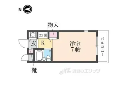 ロイヤルメゾン塚口XⅢ(1K/2階)の間取り写真