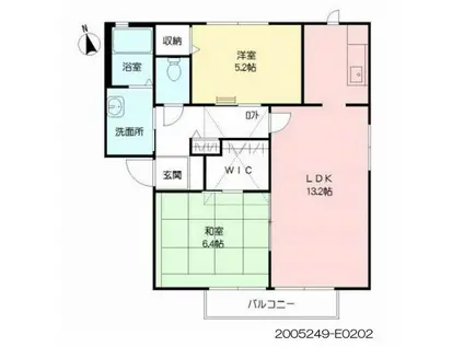 ベイサージュ豊岡(2LDK/2階)の間取り写真