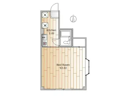 エスパス八雲(1K/2階)の間取り写真