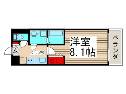 ドゥーエ西船橋(1K/3階)の間取り写真