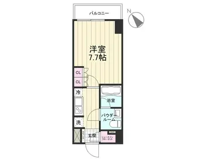 AZEST立川II(1K/4階)の間取り写真