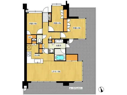 ライオンズ北小岩レジデンス(3LDK/5階)の間取り写真