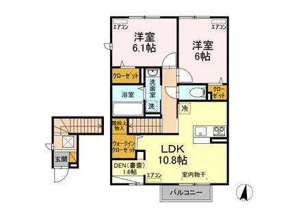 マルム B(2LDK/2階)の間取り写真
