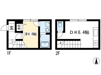 フラッツ28(1DK/1階)の間取り写真