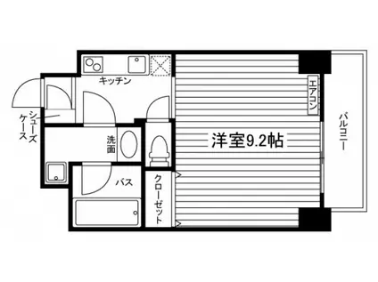 THE MODERN 奉還町(1K/6階)の間取り写真